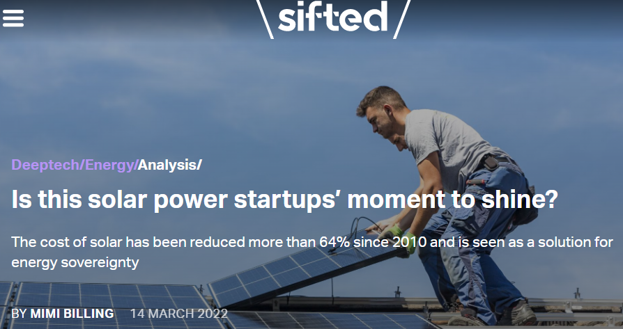 Sifted article solar startups